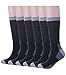 6 Pack Mens Athletic Hiking Boot Work Socks,Cotton Crew Sock with Cushion