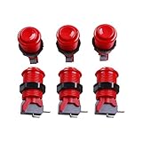 Reyann 6x Happ Type Standard Arcade Push Button - Red - With Microswitch