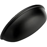 Home Expert 3 Inch Drawer Pulls Matte Black Cup Pulls Kitchen Cabinet Handles Hardware for Cupboard 30 Pack