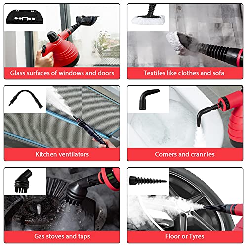 COSTWAY Handheld Steam Cleaner, 1050W Multipurpose Steamer Cleaning with 9Piece Accessory Set