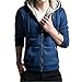 Tasatific Men's Casual Faux Fur Hoodies Outwear Sweatshirt M Blue