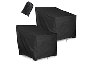 ALSTER Outdoor Chair Covers 2 Pack, Patio Chair Covers(33" L x 34" W x 31" H), Durable and Waterproof Black Furniture Covers for Lounge Deep Seat, Rain Snow Dust Wind-Proof