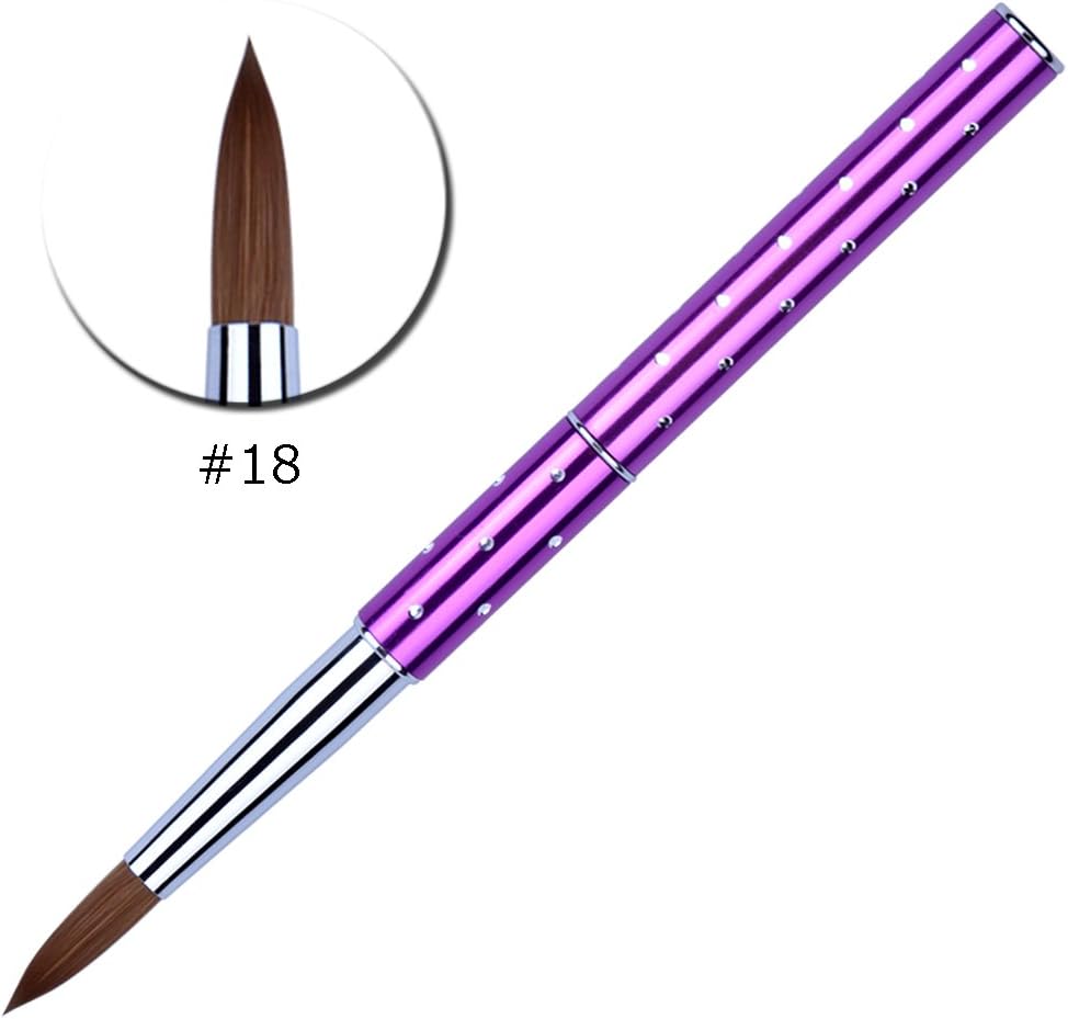1Pc Kolinsky Acrylic Nail Brush Big Size 18 Metal Handle Sable Brushes Professional Nail Art Tools (18#)