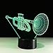 Cirkooh Trumpet Shape 3D Optical Illusion Lamp 7 Colors Change Timing Remote Control and Touch Button LED Table Desk Lamp for Home Bedroom Decoration