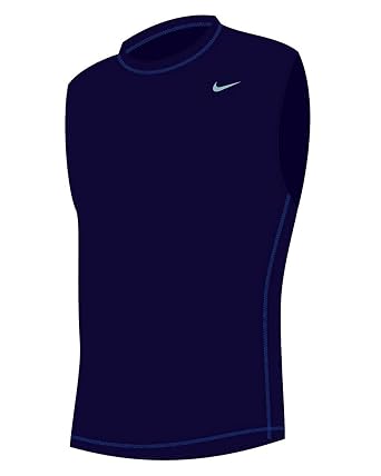 Amazon Nikeメンズソリッドノースリーブラッシュガードmidnight Navy