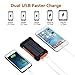 FLOUREON 10,000mAh Solar Power Bank Portable Solar Phone Charger with LED Flashlight Dual 2.1A USB Max Waterproof Portable Cell Phone Power Bank (Orange)