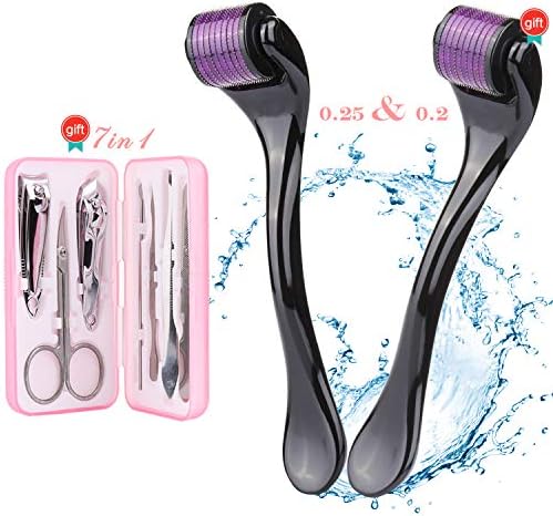 Micro 540 Needles Derma Roller Skin Care Tool 0.25mm, Derma Roller For Face, Non-Invasive Powerful Skin Therapy for Home Use, Facial Care, Cosmetic Needling Instrument, Includes Storage Case