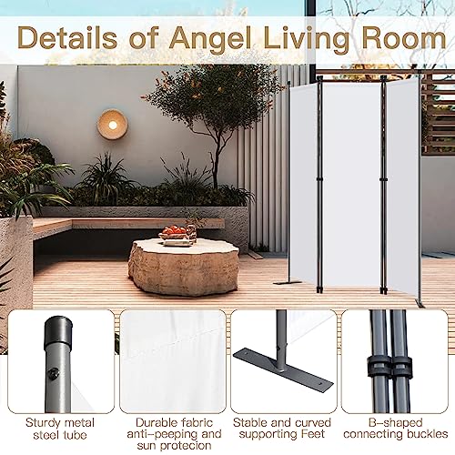 Angel Living 3 Panel Room Dividers Room Dividers Independent Panel Divider Wall Divider Visual Divider for Offices Bedroom 168 x 165 cm (White)