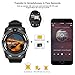 Padcod V8 Sports Smartwatch Bluetooth 4.0 Message Push, Sedentary Reminder, Pedometer, Sleep Monitoring Wristband for iOS/Android Phone (Black+Black)