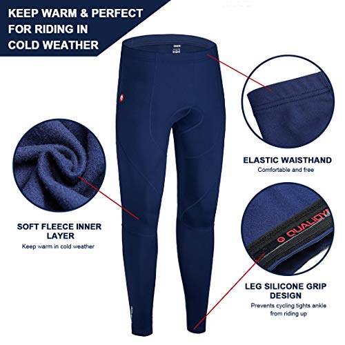 qualidyne Men's Cycling Bike Pants 3D Padded Winter Cycling Tights