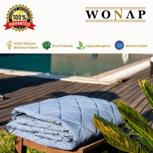 WONAP Bamboo Weighted Blanket for Couples Cooling Touch 20 lbs 86"x92" King Size 100