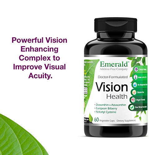Vision Health - with Lutein & European Bilberry Extract - Supports Macular Health, Retina/Lens Strength, Eye Sensitivity - Emerald Laboratories - 60 Vegetable Capsules