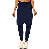 Fisoew Women's Knee Length Athletic Skirt with Leggings Wrap Gym Workout Golf Tennis Skorts with Pocket