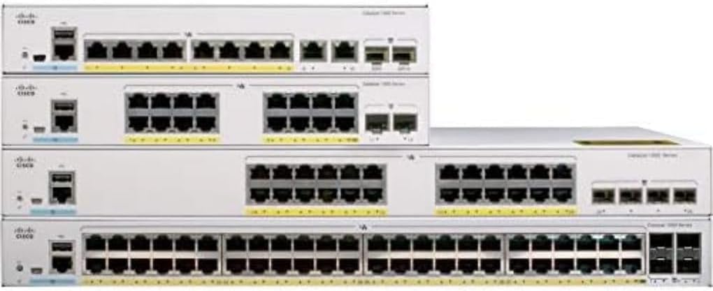 Cisco Catalyst 1000-48P-4G-L Network Switch, 48