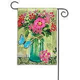 BreezeArt Mason Jar Bouquet Garden Flag 31094