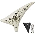 SENHAI 12 Hole Ocarina Instrument, Ceramic Ocarina Musical Instrument with Music Score, Lanyard, and Protective Bag Gift (12 Hole Alto C)