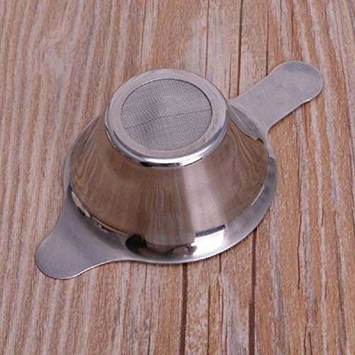 2pcs Different Size Stainless Steel Tea Coffee Strainer Fine Mesh Tea Funnel Leaf Filter with Double Handles, FDA Approved - Thumbnail 4
