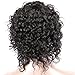 100% Human Virgin Hair Short Curly Wigs for Black Women Water Wave Human Hair Wigs with Bangs 150% Density Black Color 7 Inches