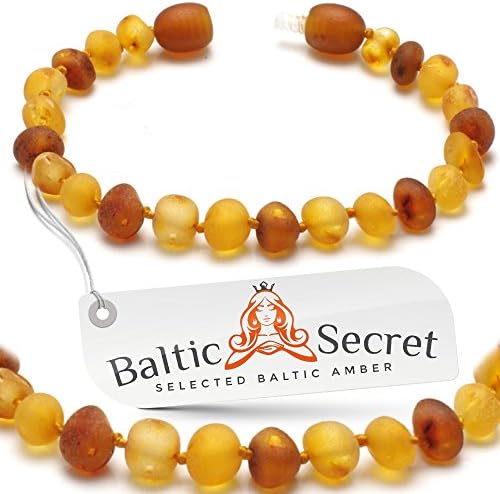 Raw Amber Teething Bracelet or Anklet, Certified Amber Beads, 50% Higher in Value and Effectiveness, Teething Remedies That Reduce Teething Pain & Drooling Naturally /2LH.U-BRQ/12.5/4.9IN