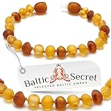 Raw Amber Teething Bracelet or Anklet, Certified Amber Beads, 50% Higher in Value and Effectiveness, Teething Remedies that Reduce Teething Pain & Drooling Naturally / 2LH.U-BRQ/13.5/5.3IN
