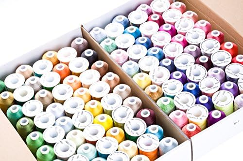 CR INDUSTRY 120 Assorted Colors Polyester Embroidery Machine Thread Set (1000 Meters Each)