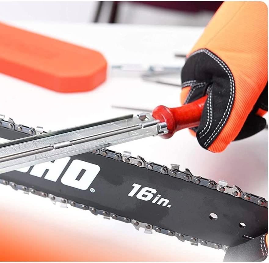 Katzco Chainsaw Sharpener File Kit Contains 5/32, 3/16, and 7/32 Inch Files, Wood Handle