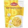 Sunbest Natural Dried Pineapple Chunks - 80 oz (5 lbs) 1 Pack - Juicy Candied Pineapple for Snacking, Baking, & Cooking - Vegan, Kosher, Non-GMO, Plant Based Dehydrated Cut Fruit