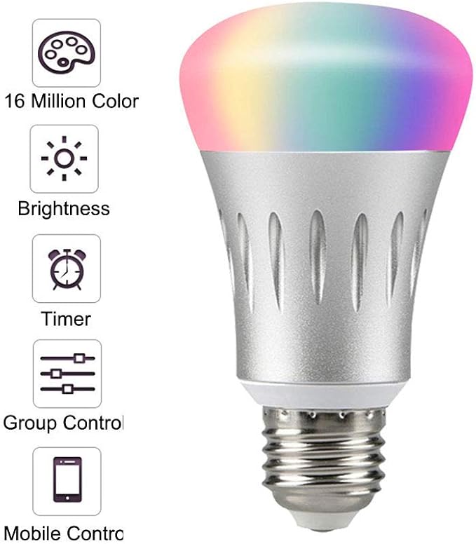 Smart Light Bulb Led Wifi Light Bulbs Dimmable Multicolored Led Light Bulbs Smartphone Controlled Daylight Night Light Works With Google Assistant Ifttt 7w Home Lighting E27 Base Amazon Com