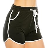 LA12ST Women Workout Yoga Shorts - Premium Buttery Soft Solid Stretch Active Running Dance Volleyball Dolphin Shorts