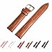 Leather Watch Band with Rose Gold Watch Buckle - Choices of Color & Width (18mm,20mm or 22mm) Genuine Cowhide Interchangeable Strap(20mm,Light Brown)