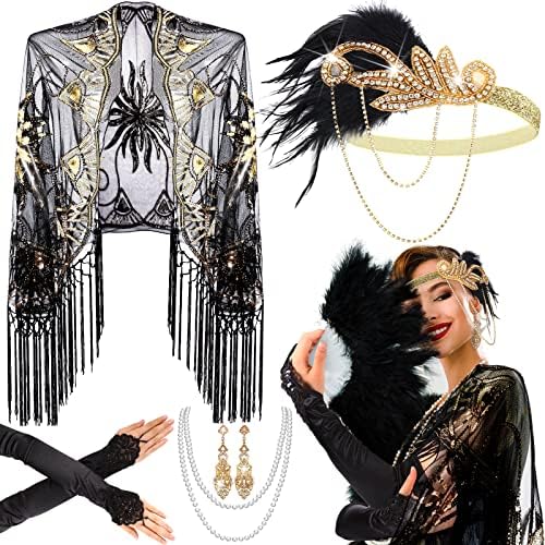 Amazon.com: 11 Pieces 1920s Great Flapper Costume  display picture 1