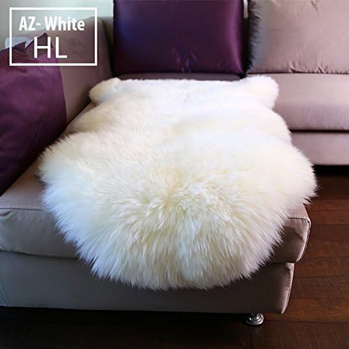 HL Modern Faux Sheepskin,Faux Fur Rug,Soft Faux Fur Fake Sheepskin Sofa Chair Cover Rug Seat Pad Solid Shag Area Rugs for Living Bedroom Floor Vanity 2ft x 3.2ft Ivory White