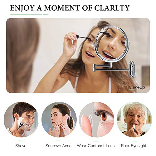 image for GloRiastar 7X Wall Mounted Makeup Mirror - Double Sided Magnifying Mak