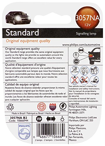 Philips 3057NA LongerLife Miniature Bulb, 2 Pack