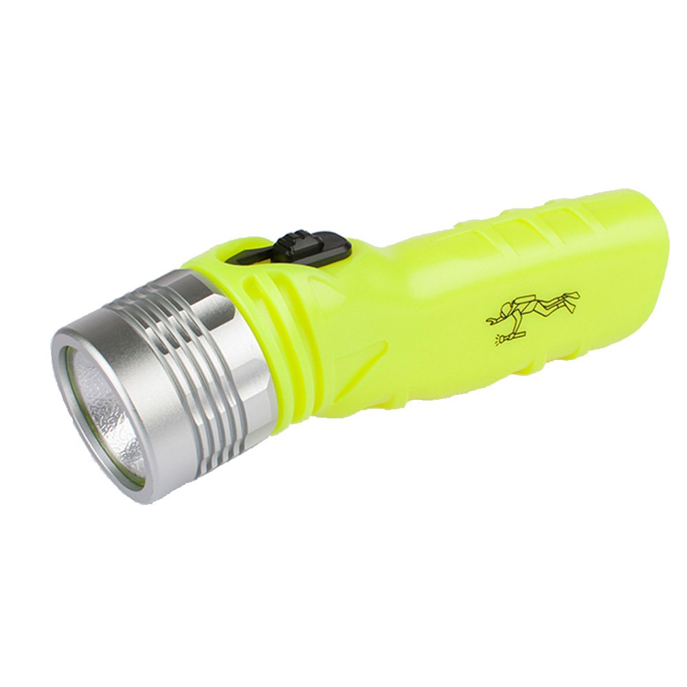 Three trees 3W Waterproof Underwater Diving Shallow Flashlight Torch Lamp sBrightness，100 Lumens LED Scuba Dive LED Flashlight Waterproof Diving Flashlight Bright yellow