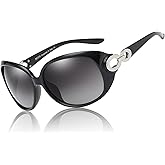 DUCO Oversized Polarized Sunglasses for Women Retro Trendy Frame Vintage Ladies Shades UV Protection 1220