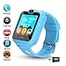 Smart Phone Watch for Kids, Unlocked Cell Phone Watch with [Anti-Lost SOS] [Camera] [Alarm] [Games] Smart Watch Includes 4G Micro SD Card, Nice Birthday for Kids Boys and Girls (Bule)