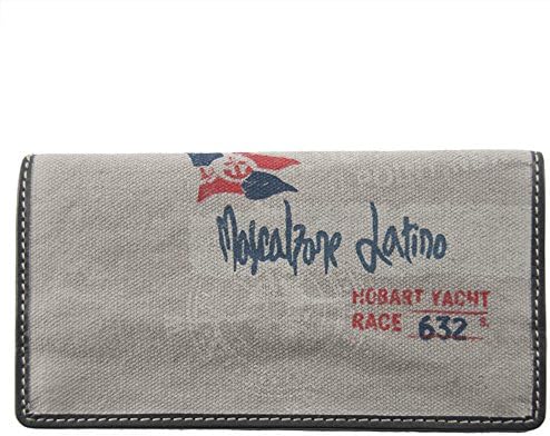Wallet Tabac Jeff Black, leather and fabric, of Mascalzone Latino, dimensions in cm: 16 L x 8.3 hx 1p