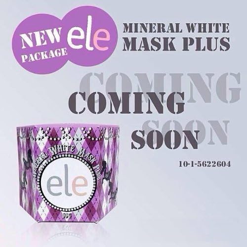 ELE Mineral White Mask Plus 50 G. (Sleeping Mask) Reduces Freckles/acne Scars/ Pores Bright Skin 50g by ELE