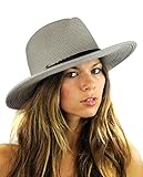 NYFASHION101 Teardrop Dent Braided Trim Casual Panama Fedora Sun Hat