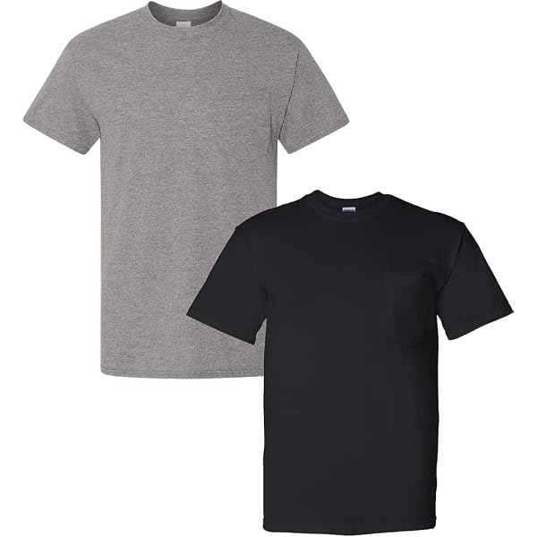Gildan Men's DryBlend Workwear T-Shirts With Pocket, 2-Pack (Royal/Navy) - View #7