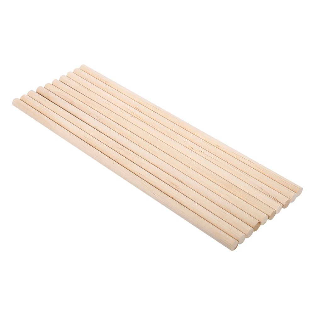Yosoo Wooden Crafts Sticks Dowels Pole Pack Of 10 Natural White Birch Round Wood Tool (Size : 1CM*30CM)