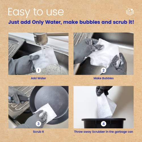 Simpleco Dish Sponge with Dish soap PlantBased Sheet Sponges for