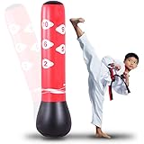 Fitness Inflatable Punching Bag Freestanding Power Boxing Bag for Kids and Adults Stress Boxing Target Bag 58 Inches