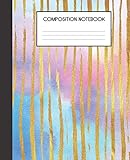 Composition Notebook: Unicorn Pastels Ombre Shimmer Faux Glitter College Ruled Notebook Lined School Journal