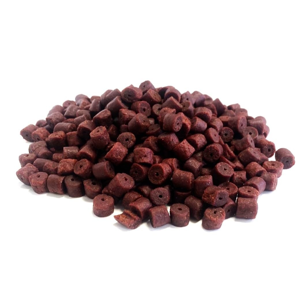 MALTBYS' STORES 1904 LTD Drilled Halibut Pellets Red 8.5mm 1kg Fishing Bait LGCB