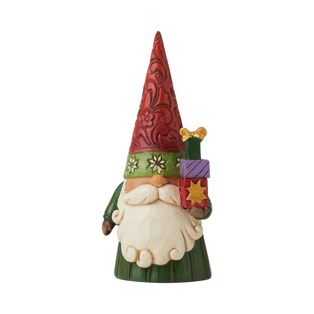 Enesco Jim Shore Heartwood Creek - Christmas Gnome Holding Gifts, 10.5cm