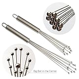Hand Mixer/Egg Beater, High Quality Ball Whisks, Set of 2 Stainless Steel 10