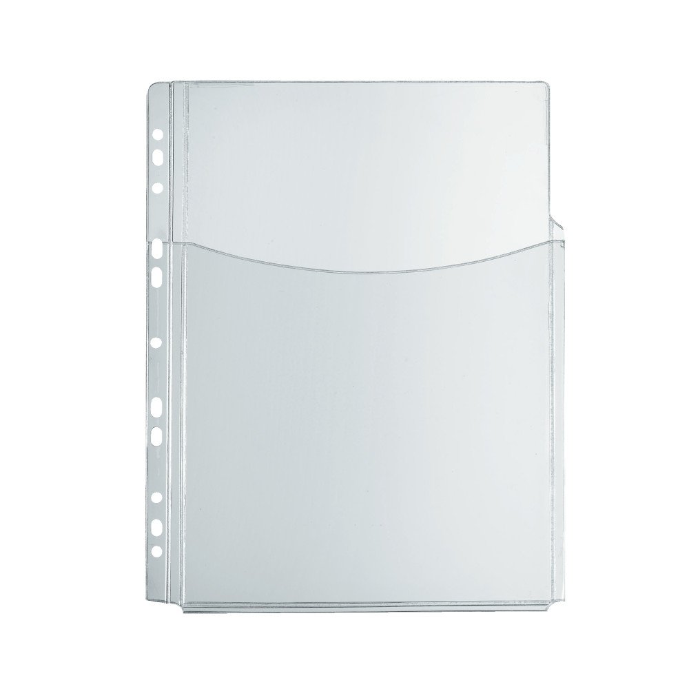 Herlitz 10834596 Catalogue Pocket A4 PVC Film with Pleats for High Capacity – PVC-Soft Film, Pack of 5