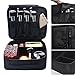 Lmeison Makeup Train Case, Travel Makeup Bag with Adjustable Dividers, 9.6'' Portable Cosmetic Storage Bag for Makeup Brush Set, Jewelry, Toiletry and Digital Accessories